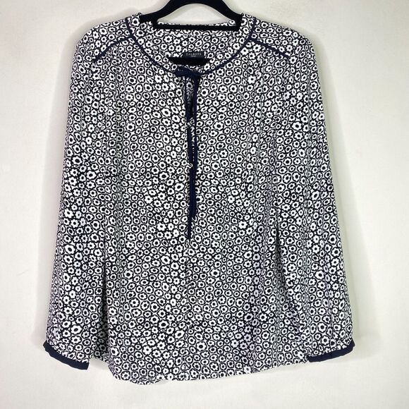 Talbots Floral Bow Tie Blouse Women's Size Medium Petite - Picture 1 of 8
